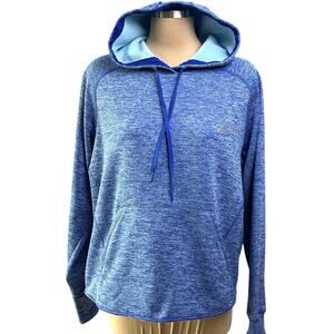 Adidas Hoodie Climawarm Sweatshirt Women XL Pocket Blue Pullover Athletic Active